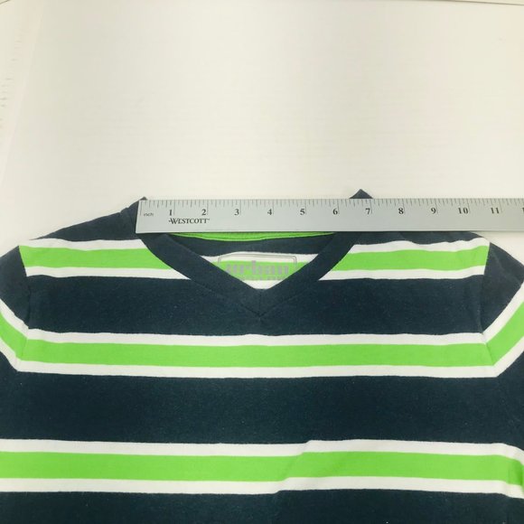 Urban Pipeline Boy's Size Medium Pull Over Short Sleeve Shirt Blue, Green Stripe - Picture 4 of 9